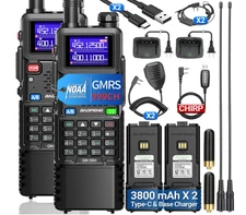 Long Range Walkie Talkie Full Kit Two Way Radio Charge Headset Waterproof 2 PACK