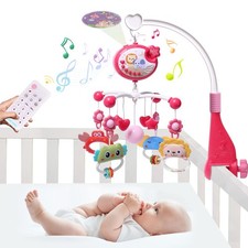 YUNGCHI Baby Mobile for Crib with Music  Lights, Pack and Play, Boys  Girls