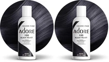 [2 Pack] Adore Semi Permanent Hair Dye Color 4oz [ 120 Black Velvet ]