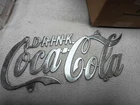 Vintage 1998 Chrome Cut-Out Coca-Cola License Plate Wall Decor Sign Tablecraft