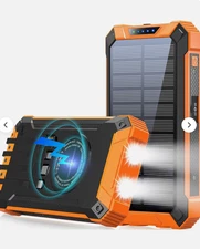 GOODaaa Solar Power Bank 36000mAh Built in 4 Cables 6 Outputs Model PN-W22