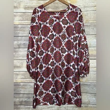 See by Chloe 4 silk medallion puff sleeve dress