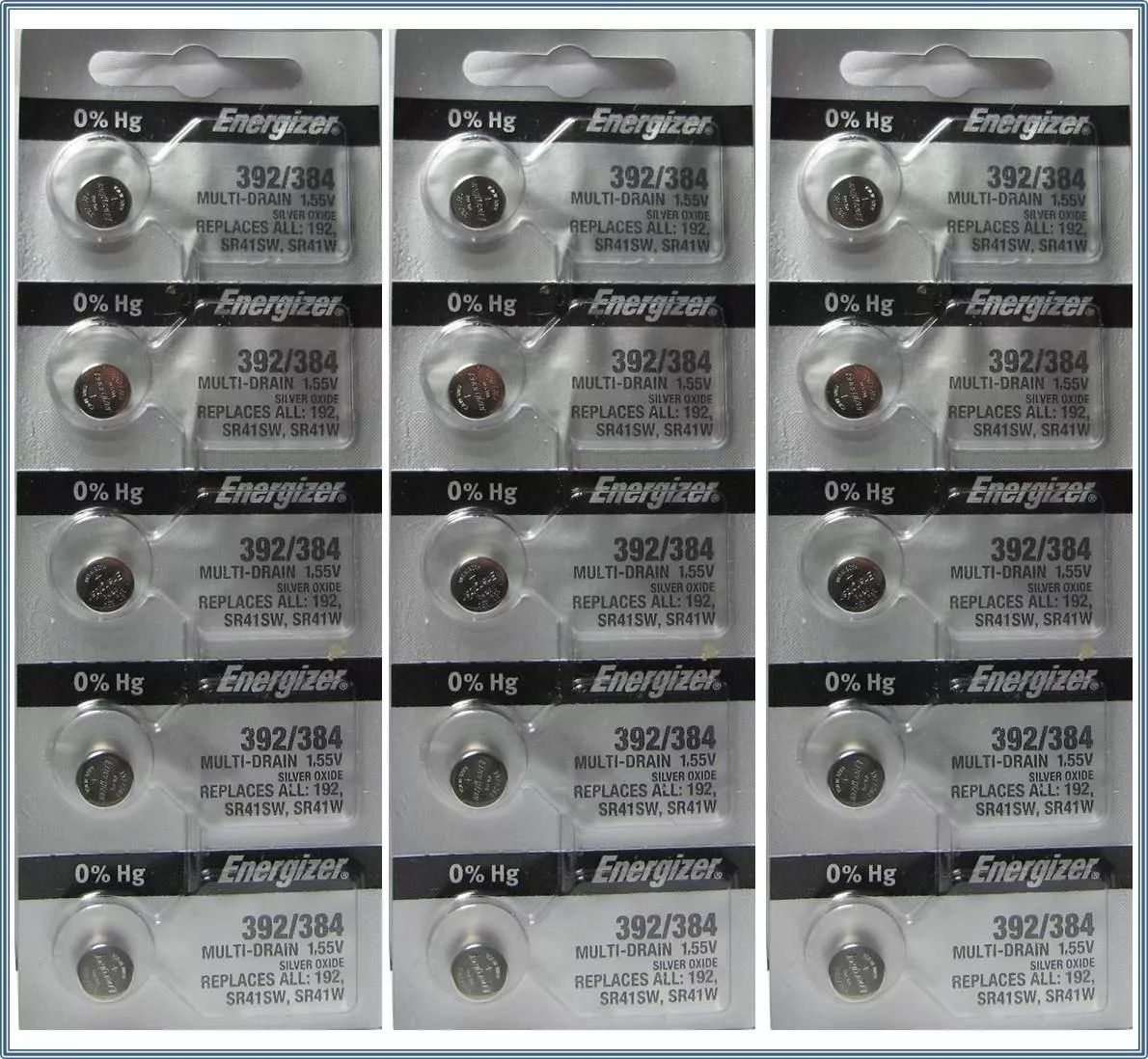 15 ENERGIZER 392 384 192 SR41SW LR41 AG3 V384 V392 D384 D392 Watch