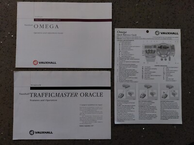 VAUXHALL OMEGA 1998 BESITZER SCHNELLANLEITUNG + TRAFFICMASTER + SITZBEDIENUNG SEHR GUTER ZUSTAND!