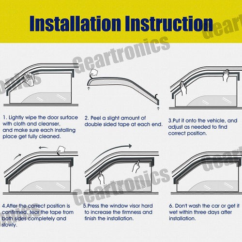 4 PIEZAS se adapta a Honda CRV CR-V 2012-2017 visera para ventana lateral protector solar lluvia pantalla de ventilación - Imagen 11 de 12