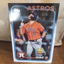 2024 Series 1 Base #77 Yainer Díaz Houston Astros Gold Cup Baseball Card