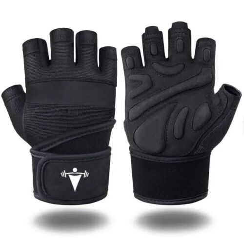 Women/Men Gym Gloves With Wrist Wrap Workout Weight Lifting Fitness Exercise US - Picture 1 of 14