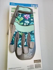 Expert Gardener Ladies Teal Succulent Print MED Perforated Utility Glove