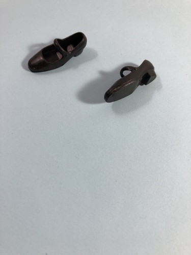 Barbie Doll Flat Footed Mary Jane  Dolls Shoes Low Block Heel Strap Design Black - Picture 2 of 4