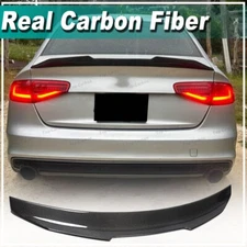 Fit For Audi A4 B8.5 A4L Sedan 2013-2016 REAL CARBON Rear Trunk Spoiler Wing Lip