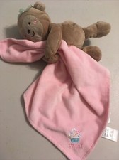 Carter's Child of Mine Monkey sweet cupcake Security Blanket Lovey Pink 14"
