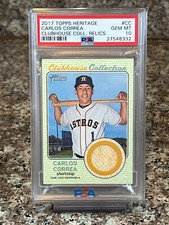 2017 Topps Heritage CARLOS CORREA Clubhouse Collection Patch Game Used SP PSA 10