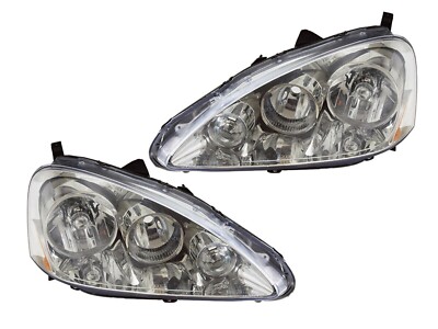 FIT ACURA RSX 2005-2006 CHROME HEADLIGHTS HEAD LIGHTS LAMP DEPO PAIR NEW