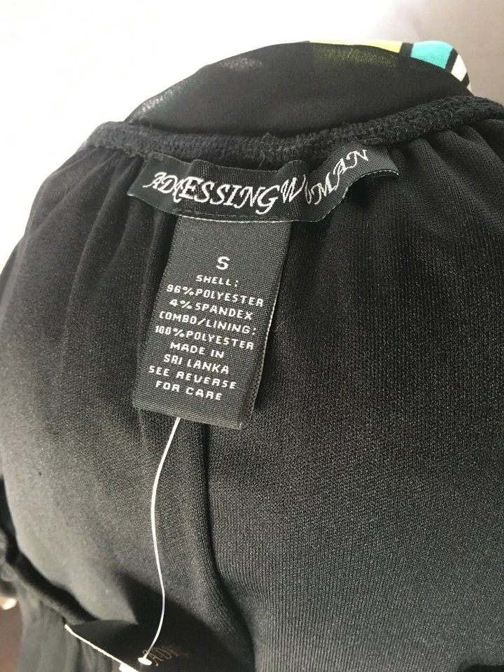 Женский комбинезон Adressing Sheer Black с геометрическим принтом Culotte - размер S новый - Изображение 3 из 4