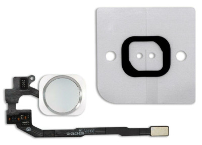 Home Button Flex Kabel iPhone SE / 5S mit Dichtung Gasket weiß silber