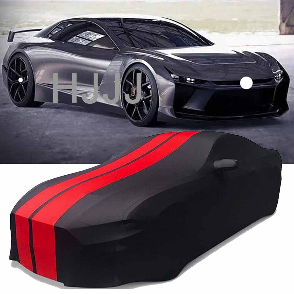 Red/Black Indoor Car Cover Stain Stretch Dustproof For Chevrolet Camaro