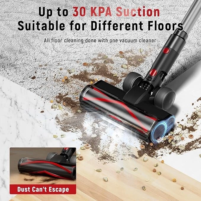 Cordless Vacuum Cleaner 8 in 1 Lightweight Stick Vacuum Cleaner LED Rechargeable - Image 3 of 4