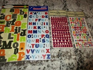 scrapbooking crafts set of 4 brand new alphabet stickers paper studio