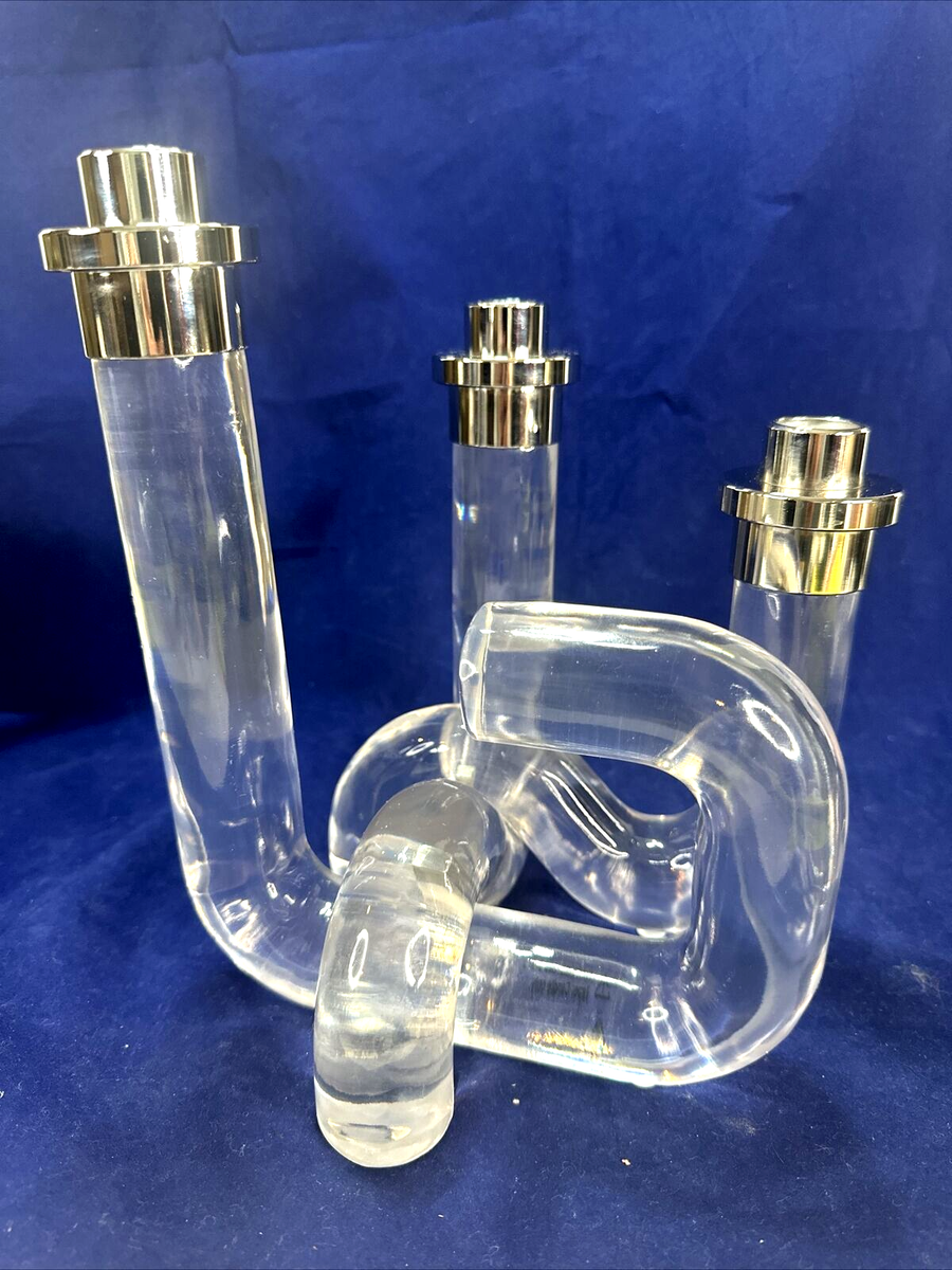 Jonathan Adler Pompidou Acrylic Candle Holder Twisted Lucite Jonathan Adler Pompidou Acrylic Candle Holder Twisted Lucite
