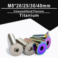 M8*20/25/30/40mm Titanium Flat Head Socket Cap Screws Countersunk Allen Bolts