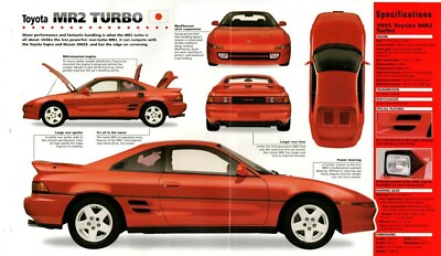 TOYOTA MR2 / MR-2 TURBO SPEC SHEET / Brochure / Catalog: 1995,1994