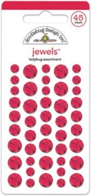Crafts Doodlebug Sticky Back Jewels Gems Large Small Ladybug Red