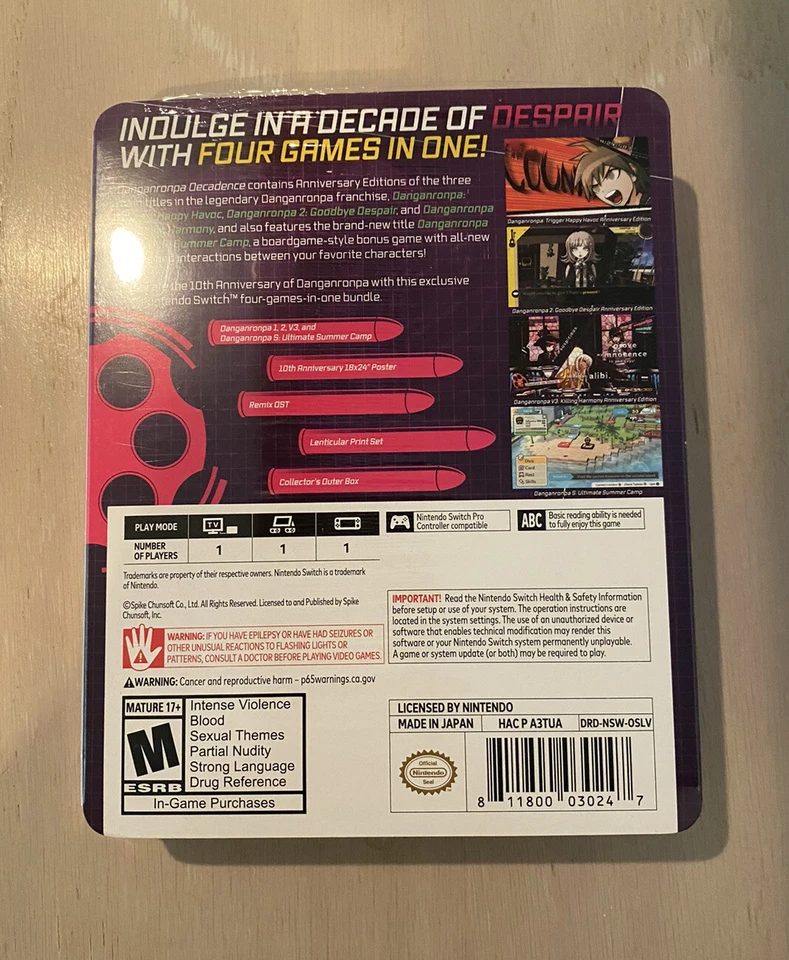 Danganronpa Decadence Collector''s Edition NSW, (Brand New Factory Sealed US Ver - Image 2 of 4