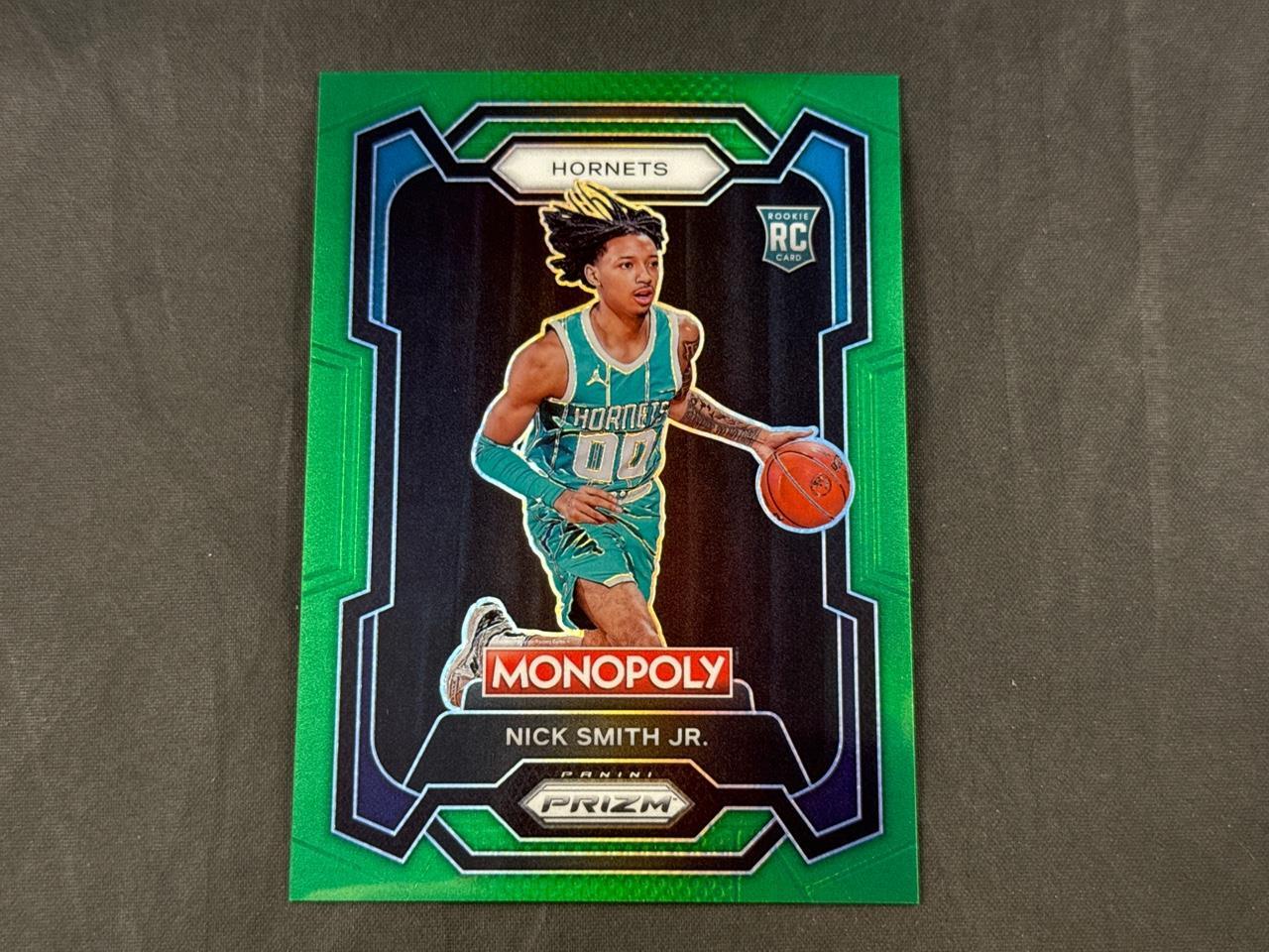 2023-24 PANINI PRIZM MONOPOLY NICK SMITH JR #14 ROOKIE GREEN PRIZMS 20/24