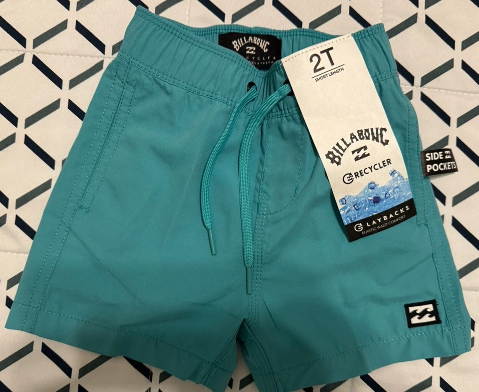 SHORTS 2T BILLABONG ALL DAY TODDLER BOYS (azul-petróleo) ELÁSTICO WASTEBAND - Imagem 4 de 4