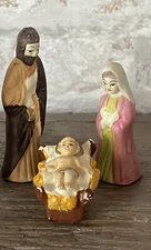 Holiday Collection 5 Piece Nativity Mary Joseph Baby Jesus Wise Men Marked Italy