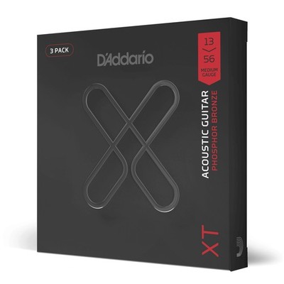 D'Addario XTAPB1356 XT Phosphor Bronze Akustikgitarrensaiten, Medium, 13-56, 3
