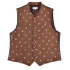 Strohmaier Austrian Bavarian Trachten Silk Brown Waistcoat Vest Men's EU 56 ~ XL
