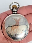 Antique Illinois Grade Hercules 18S Pocket Watch Case Gold Deer Inlay SB12a