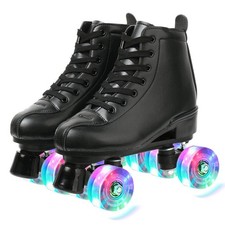 XUDREZ Classic High-Top Double-Row Leather Roller Skates for Women