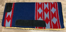 THICK RED & BLUE FLEECE WESTERN SADDLE PAD 34'' X 34''