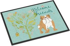 BB7602MAT Welcome Friends English Bulldog Doormat 18X27 Front Door Mat Indoor Ou