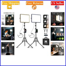 2-Pack Dimmable LED Video Light Kit with Tripods  Phone Holders