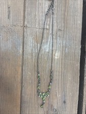 ANDREA JAYE 925 STERLING SILVER DELICATE PERIDOT DANGLING 18” NECKLACE COLLECT.