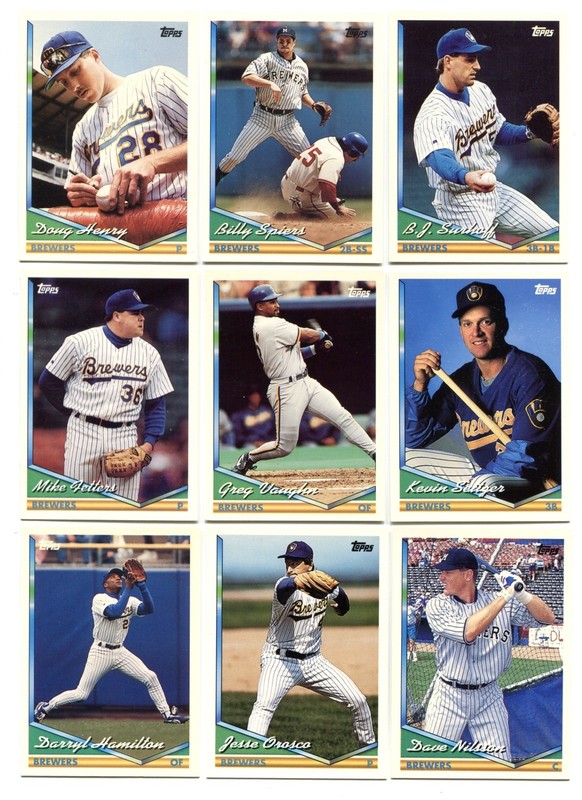 Lot Of (12) 1994 Topps Baseball Cards - Milwaukee Brewers