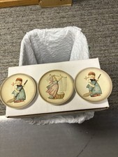 3 Hummel Mini Plates One Signed 2 #745 & #746 Little Homemakers Free Shipping