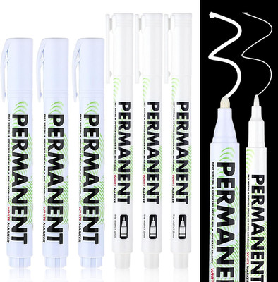 Acrylic White Paint Pens 6 Pack White Permanent Marker with Extra Fine Point 1mm