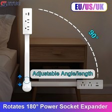 Rotating Outlet Extender with Adjustable Length   White