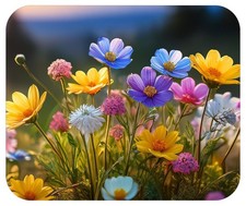 Wildflowers Printed Floral Pattern Computer Laptop Gaming Mouse Pad Mat
