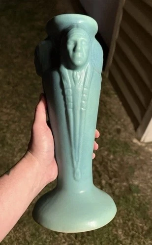 Van Briggle Art Pottery Vase Blue Green Colorado Signed ALS Ceramic