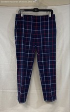 Tommy Hilfiger Women's Navy Blue Plaid Tapered Ankle Pants Sz 6