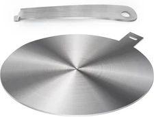 9.45 Inches Induction Plate Adapter for Glass Cooktop, Stainless Steel silver 