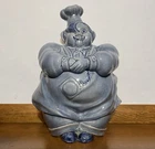 RED WING Pottery Pierre the Chef Cookie Jar 1940s Vintage Blue Stamp Embossed EX