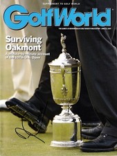 Angel Cabrera autographed signed autograph 2007 US Open trophy Golf World issue