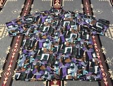 W H Rosie O  Donnell Gonzo Silk Hawaiian Shirt 90s Vintage M8