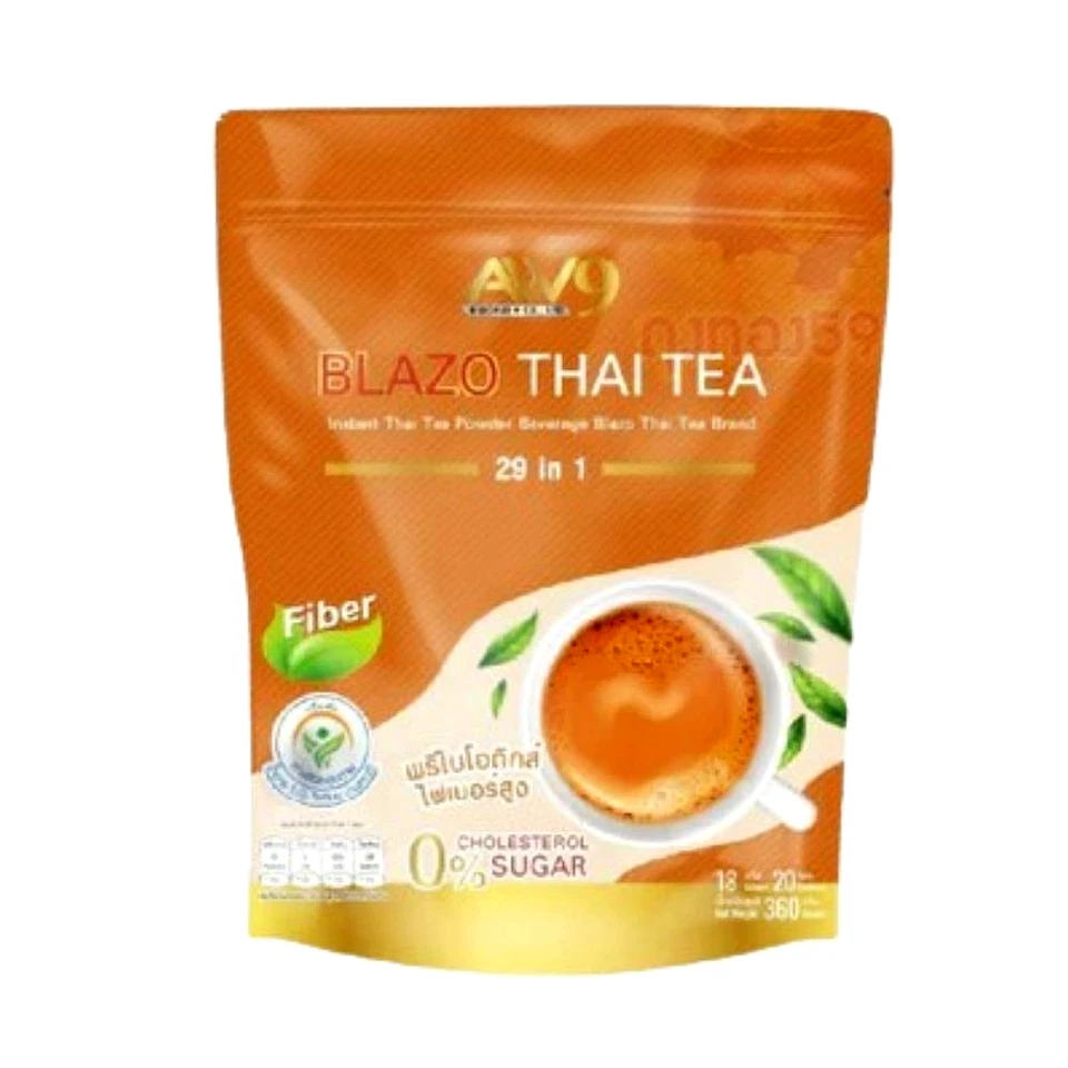 Mezcla de té tailandés prebióticos marca halal fibra saludable instantánea herbal helado BLAZO MATZH Foto 2 de 4